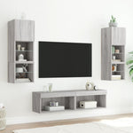TV Cabinets with LED Lights 2 pcs Grey Sonoma 60x30x30 cm - Bargainia.com - 