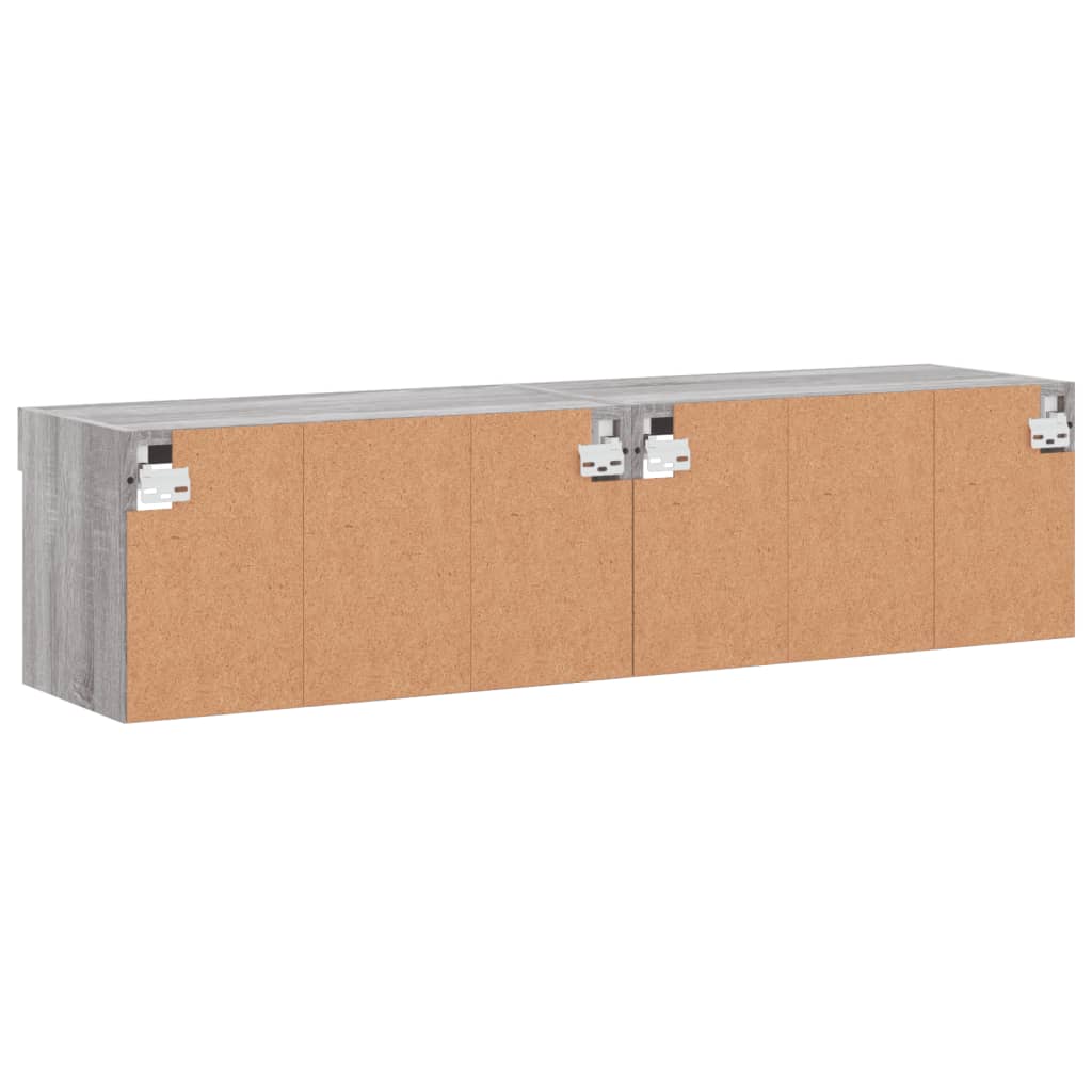 TV Cabinets with LED Lights 2 pcs Grey Sonoma 60x30x30 cm - Bargainia.com - 