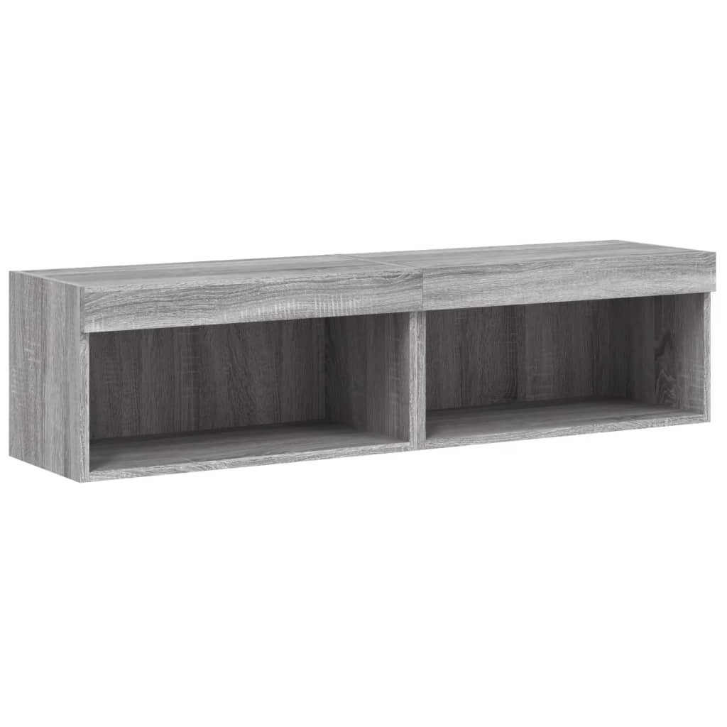 TV Cabinets with LED Lights 2 pcs Grey Sonoma 60x30x30 cm - Bargainia.com - 