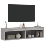 TV Cabinets with LED Lights 2 pcs Grey Sonoma 60x30x30 cm - Bargainia.com - 