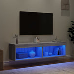 TV Cabinets with LED Lights 2 pcs Grey Sonoma 60x30x30 cm - Bargainia.com - 
