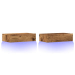 TV Cabinets with LED Lights 2 pcs Old Wood 60x35x15.5 cm - Bargainia.com - 