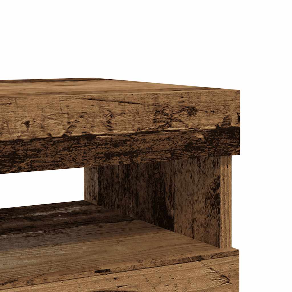 TV Cabinets with LED Lights 2 pcs Old Wood Engineered Wood - Bargainia.com - 