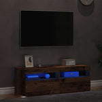TV Cabinets with LED Lights 2 pcs Old Wood Engineered Wood - Bargainia.com - 