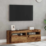 TV Cabinets with LED Lights 2 pcs Old Wood Engineered Wood - Bargainia.com - 