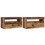 TV Cabinets with LED Lights 2 pcs Old Wood Engineered Wood - Bargainia.com - 