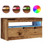 TV Cabinets with LED Lights 2 pcs Old Wood Engineered Wood - Bargainia.com - 