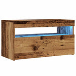 TV Cabinets with LED Lights 2 pcs Old Wood Engineered Wood - Bargainia.com - 