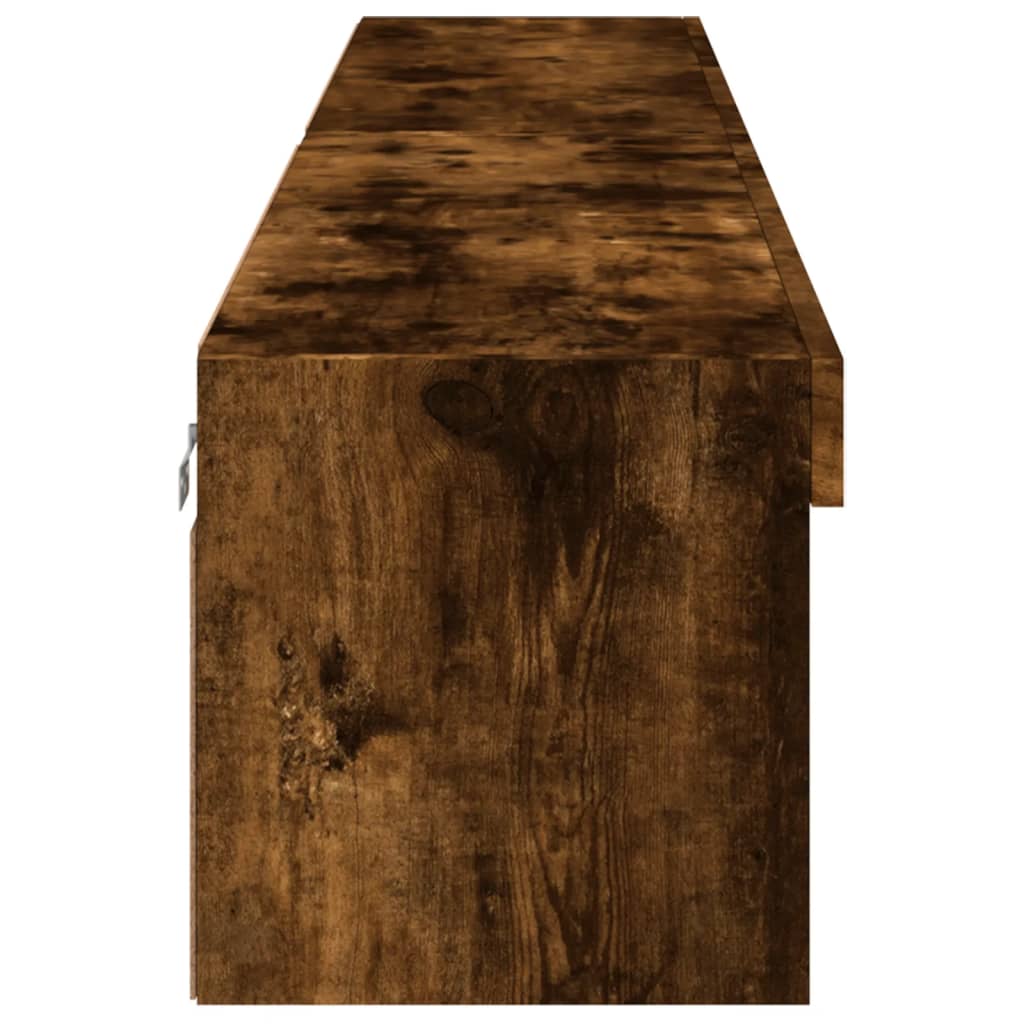 TV Cabinets with LED Lights 2 pcs Smoked Oak 100x30x30 cm - Bargainia.com - 