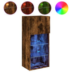 TV Cabinets with LED Lights 2 pcs Smoked Oak 40.5x30x90 cm - Bargainia.com - 