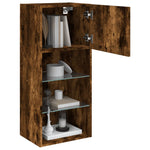 TV Cabinets with LED Lights 2 pcs Smoked Oak 40.5x30x90 cm - Bargainia.com - 