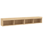 TV Cabinets with LED Lights 2 pcs Sonoma Oak 100x30x30 cm - Bargainia.com - 