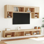 TV Cabinets with LED Lights 2 pcs Sonoma Oak 100x30x30 cm - Bargainia.com - 
