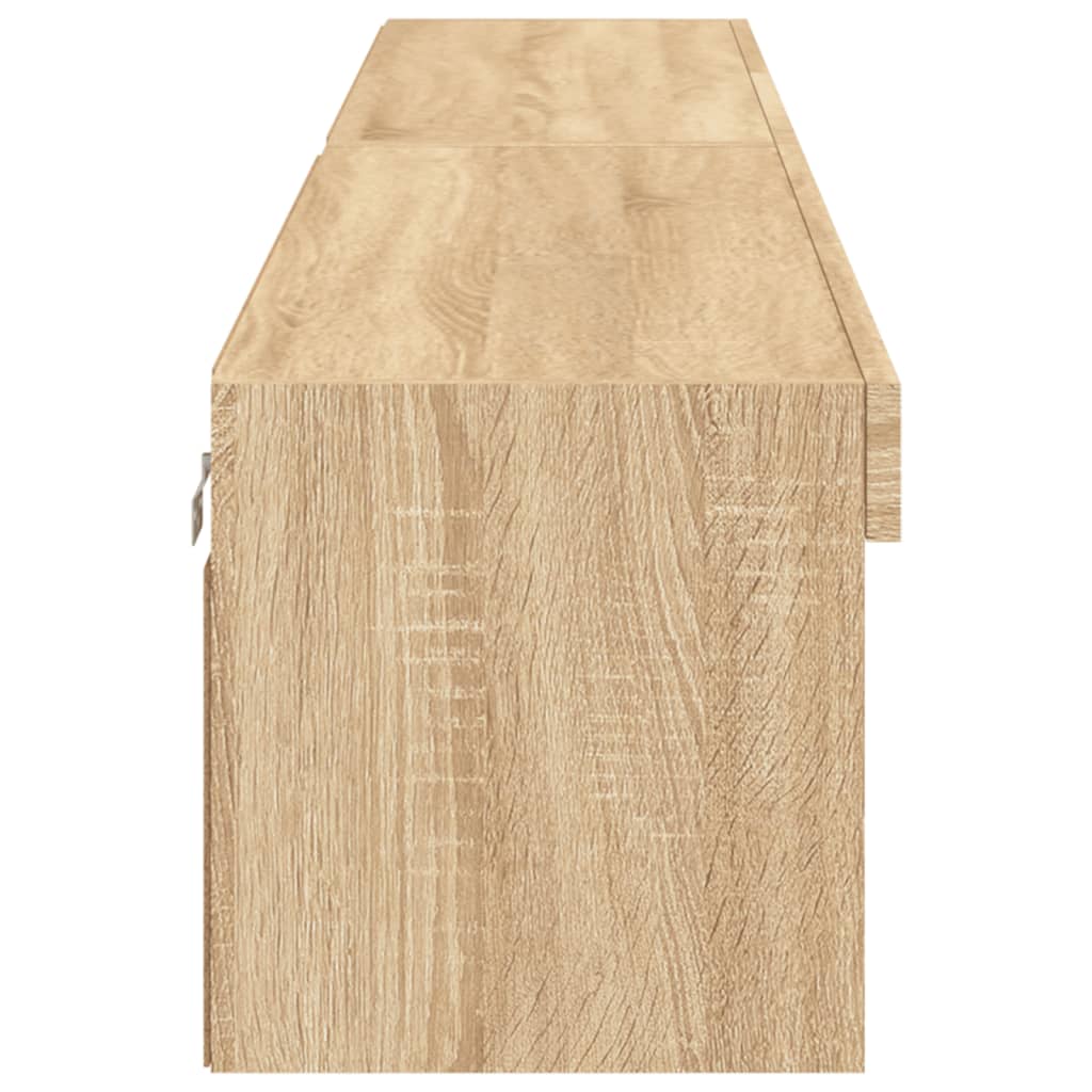 TV Cabinets with LED Lights 2 pcs Sonoma Oak 100x30x30 cm - Bargainia.com - 