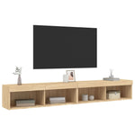 TV Cabinets with LED Lights 2 pcs Sonoma Oak 100x30x30 cm - Bargainia.com - 