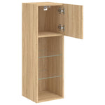 TV Cabinets with LED Lights 2 pcs Sonoma Oak 30.5x30x90 cm - Bargainia.com - 