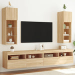 TV Cabinets with LED Lights 2 pcs Sonoma Oak 30.5x30x90 cm - Bargainia.com - 