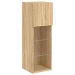 TV Cabinets with LED Lights 2 pcs Sonoma Oak 30.5x30x90 cm - Bargainia.com - 