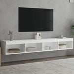 TV Cabinets with LED Lights 2 pcs White 100x30x30 cm - Bargainia.com - 