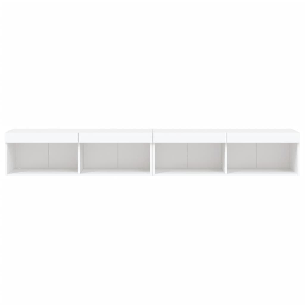 TV Cabinets with LED Lights 2 pcs White 100x30x30 cm - Bargainia.com - 