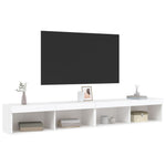TV Cabinets with LED Lights 2 pcs White 100x30x30 cm - Bargainia.com - 