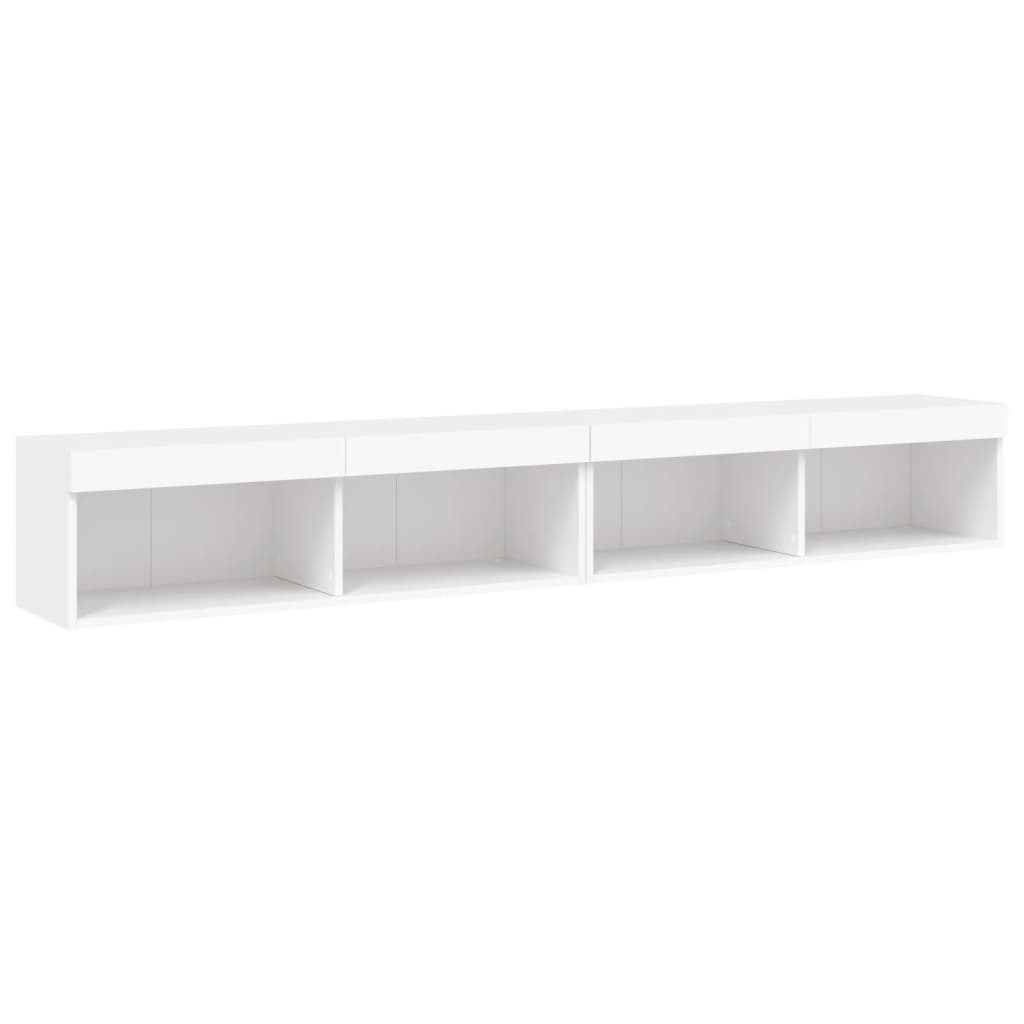 TV Cabinets with LED Lights 2 pcs White 100x30x30 cm - Bargainia.com - 