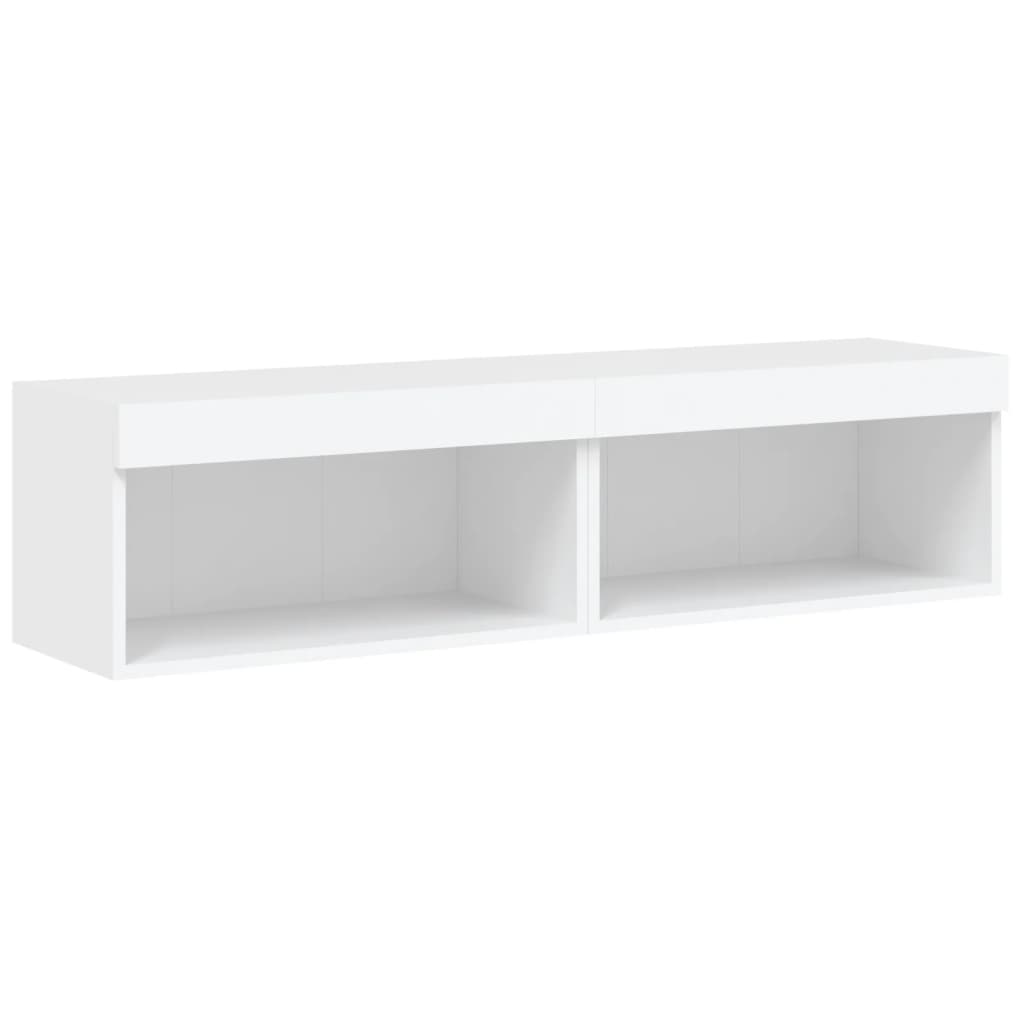 TV Cabinets with LED Lights 2 pcs White 60x30x30 cm - Bargainia.com - 