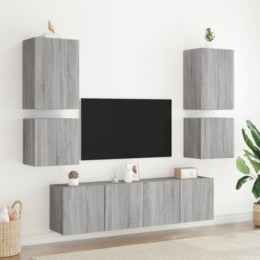 TV Wall Cabinet Grey Sonoma 40.5x30x40 cm Engineered Wood - Bargainia.com - 