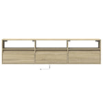 TV Wall Cabinet with LED Sonoma Oak 180x31x45 cm - Bargainia.com - 