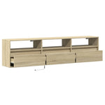 TV Wall Cabinet with LED Sonoma Oak 180x31x45 cm - Bargainia.com - 