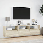 TV Wall Cabinet with LED Sonoma Oak 180x31x45 cm - Bargainia.com - 