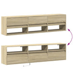 TV Wall Cabinet with LED Sonoma Oak 180x31x45 cm - Bargainia.com - 