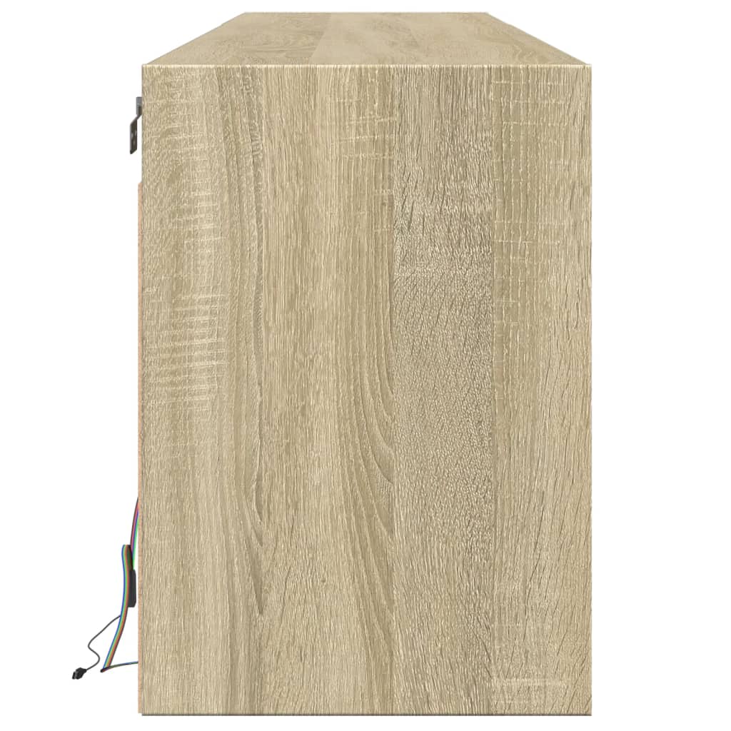 TV Wall Cabinet with LED Sonoma Oak 180x31x45 cm - Bargainia.com - 