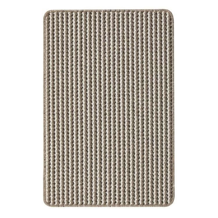 Twist Stripe Washable Mat and Runner Beige - Bargainia.com - 