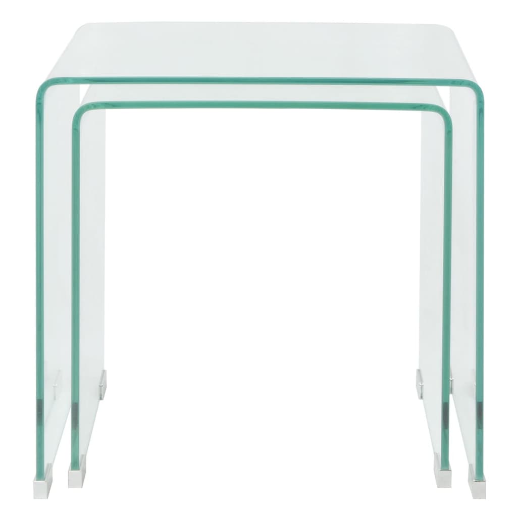 Two Piece Nesting Table Set Tempered Glass Clear - Bargainia.com - 8718475530602 - 244191