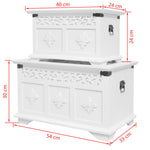 Two Piece Storage Chest Set White - Bargainia.com - 