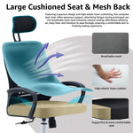 Valencia Adjustable Black Mesh Fixed Arms Ergonomic Office Chair - Bargainia.com - 5056536118851