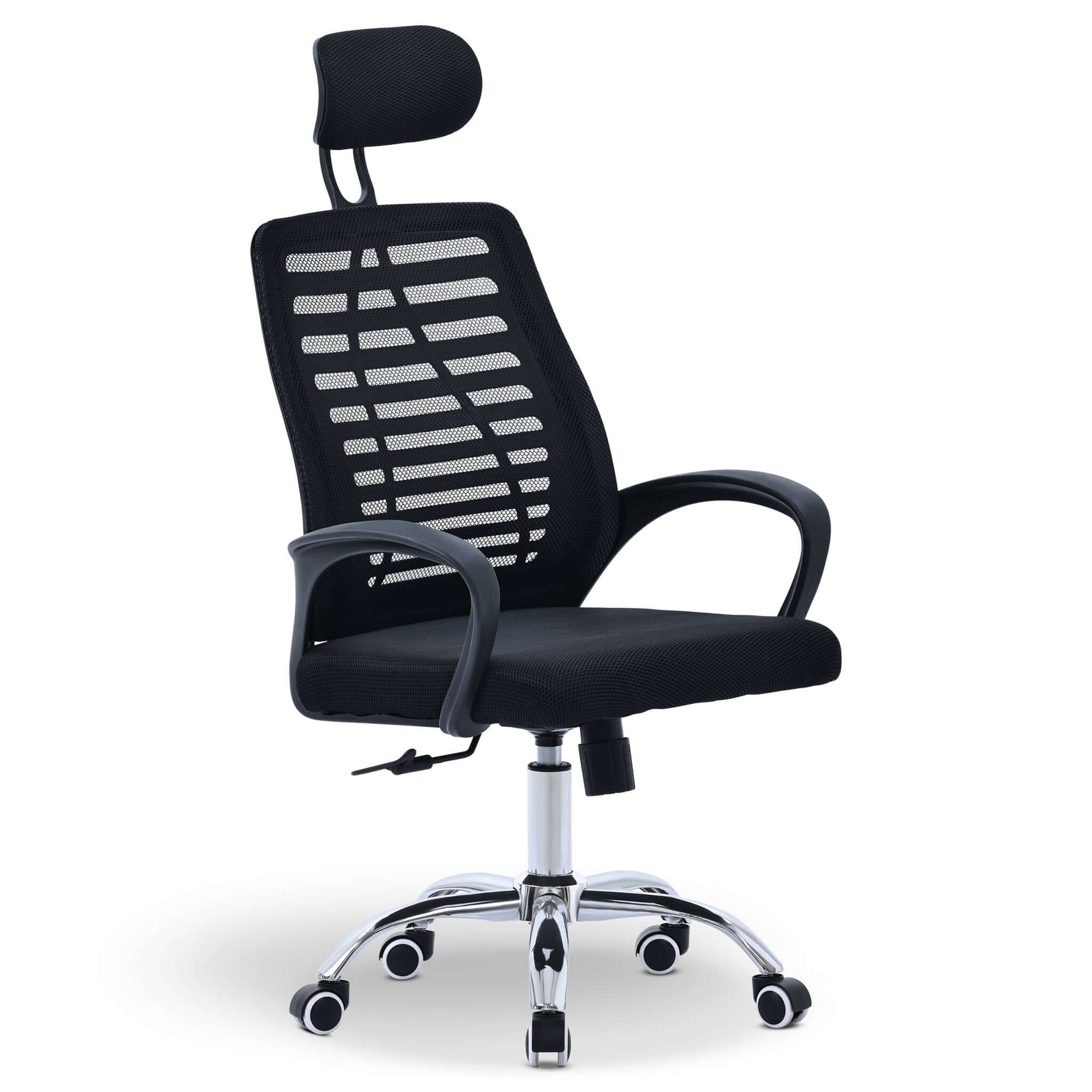 Valencia Adjustable Black Mesh Fixed Arms Ergonomic Office Chair - Bargainia.com - 5056536118851