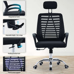 Valencia Adjustable Black Mesh Fixed Arms Ergonomic Office Chair - Bargainia.com - 5056536118851