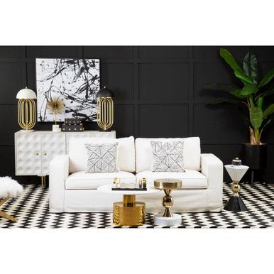 Valensole 3 Seat Cream Fabric Sofa - Bargainia.com - 