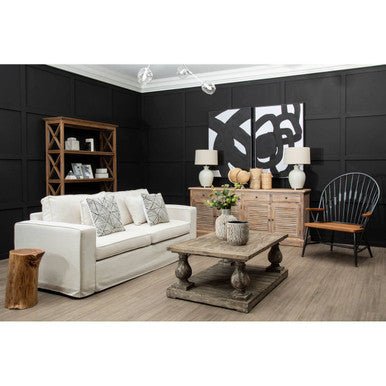 Valensole 3 Seat Cream Fabric Sofa - Bargainia.com - 