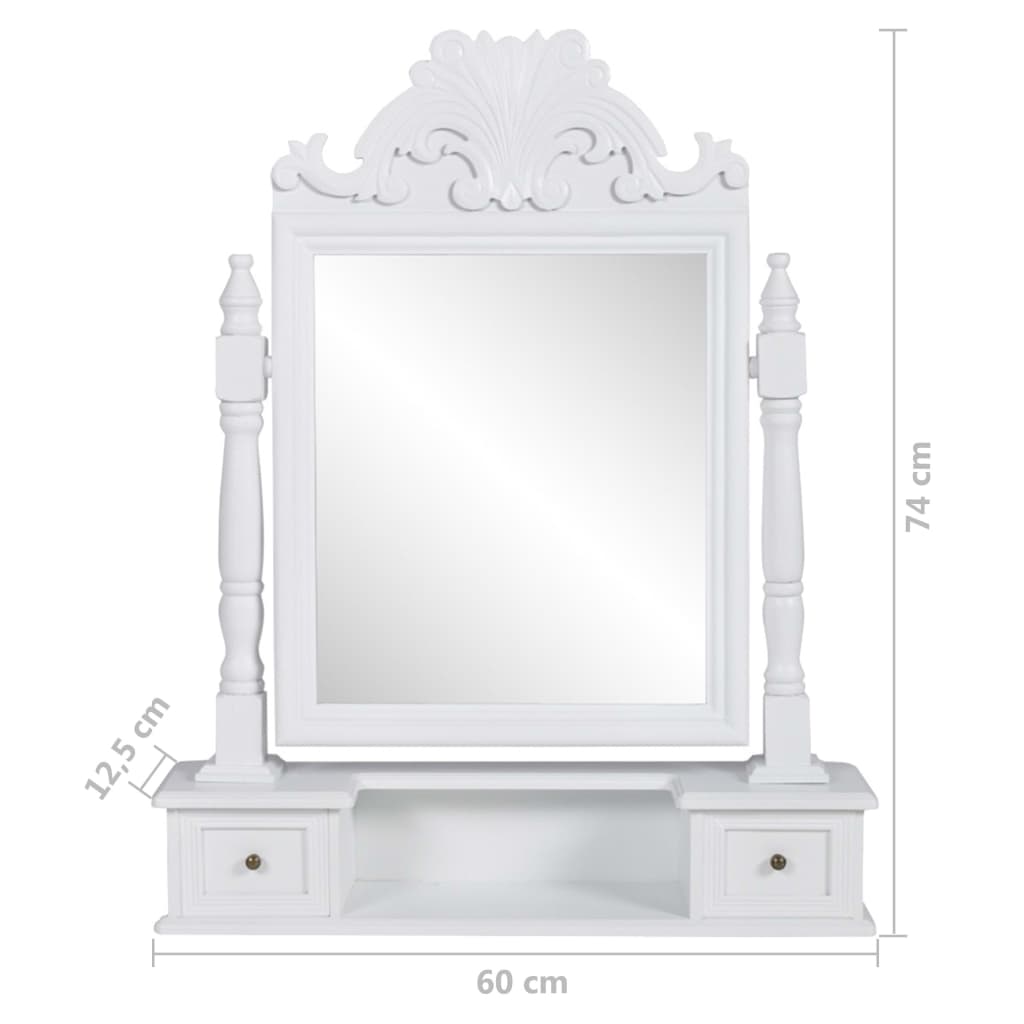 Vanity Makeup Table with Rectangular Swing Mirror MDF - Bargainia.com - 