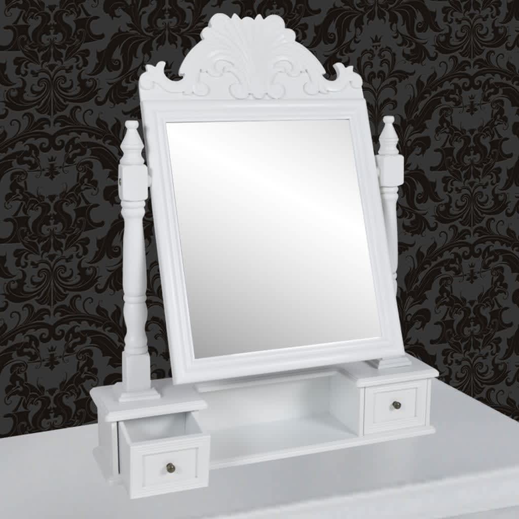 Vanity Makeup Table with Rectangular Swing Mirror MDF - Bargainia.com - 