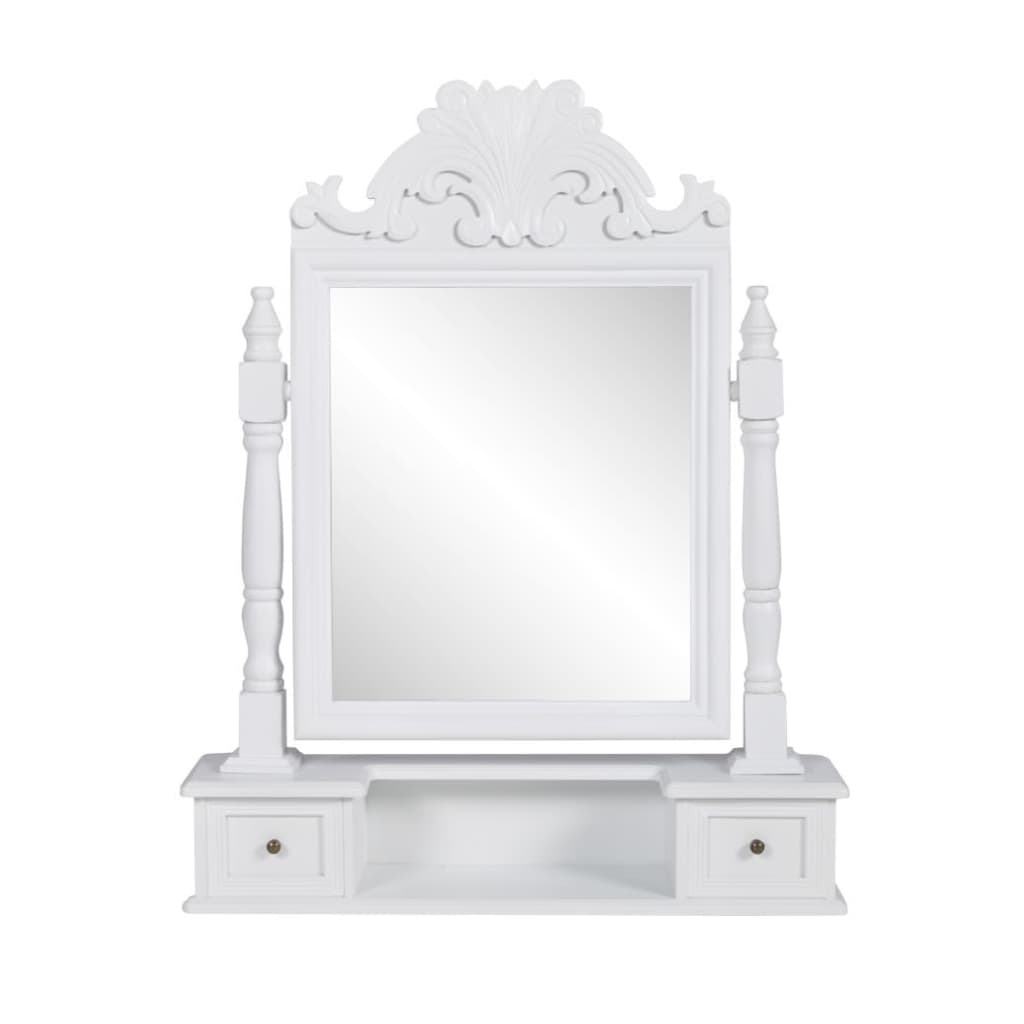 Vanity Makeup Table with Rectangular Swing Mirror MDF - Bargainia.com - 