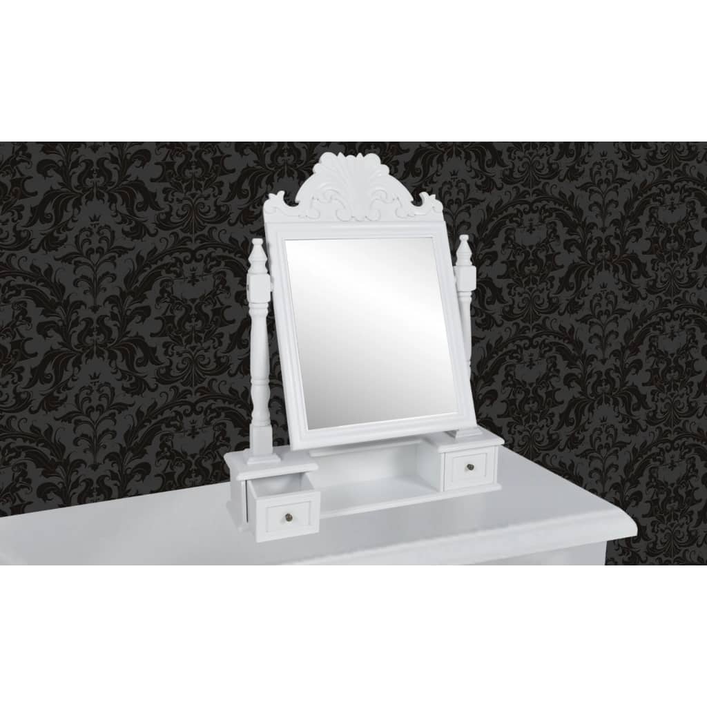Vanity Makeup Table with Rectangular Swing Mirror MDF - Bargainia.com - 8718475830559 - 60628