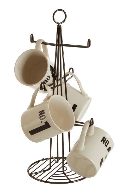 Vertex Black Nickel Finish 6 Cup Mug Tree - Bargainia.com - 5018705412023