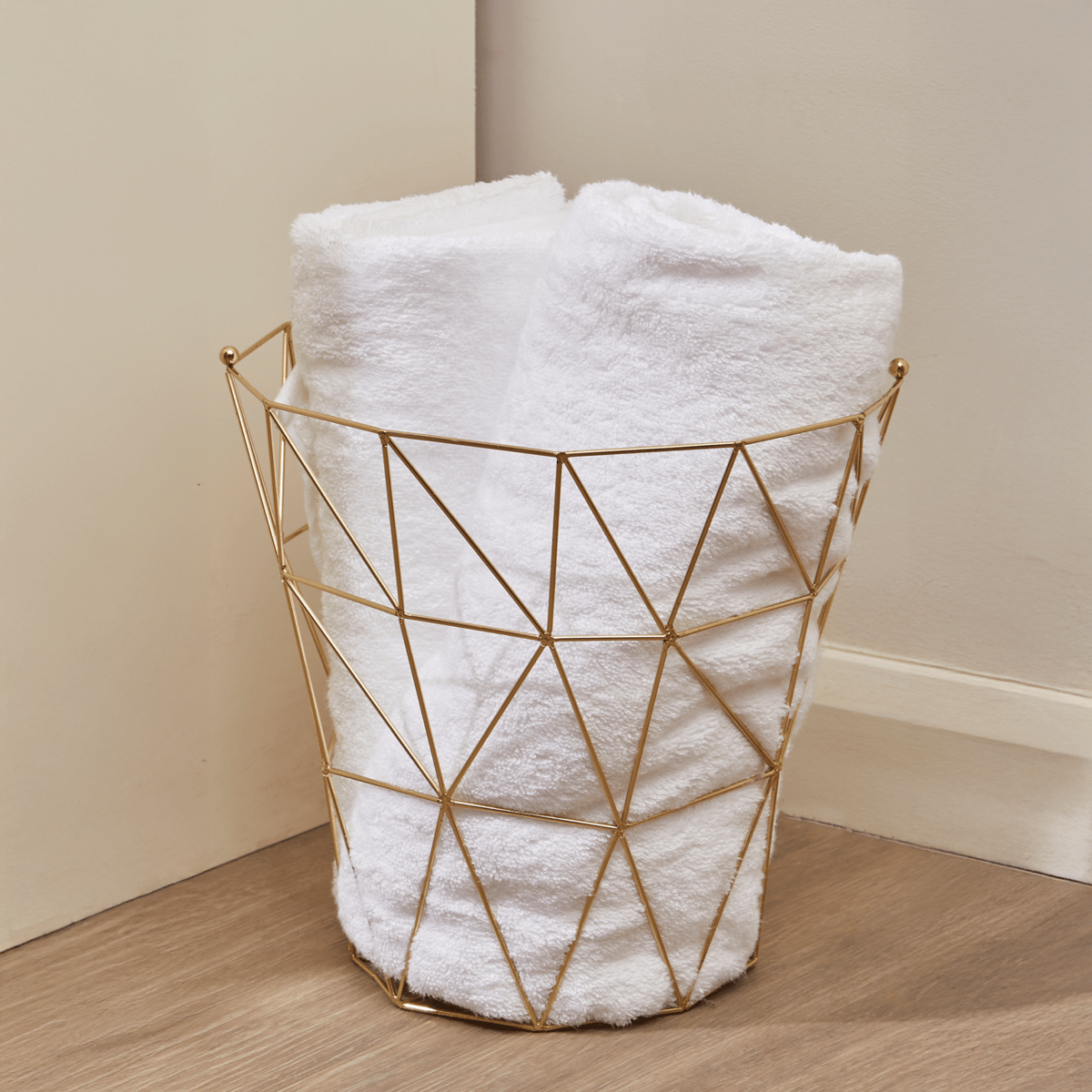 Vertex Gold Finish Tall Storage Basket - Bargainia.com - 5018705358369
