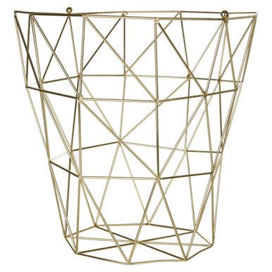 Vertex Gold Finish Tall Storage Basket - Bargainia.com - 5018705358369