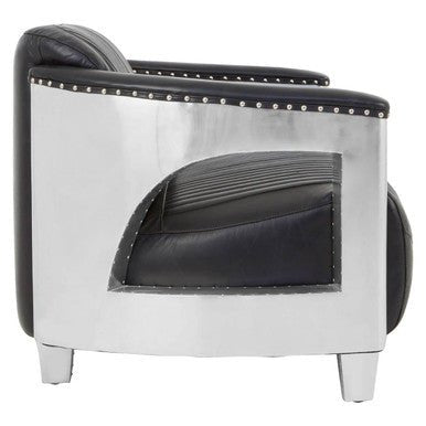 Victor 2 Seat Black Leather Sofa - Bargainia.com - 