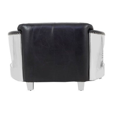 Victor 2 Seat Black Leather Sofa - Bargainia.com - 